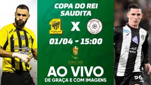 Al-Ittihad x Al-Shabab na imagem, à esquerda, Karim Benzema, do Al-Ittihad, e à esquerda, jogador do Al-Shabab