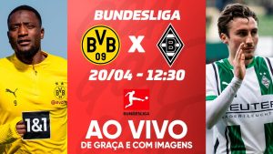 Borussia Dortmund x Borussia Monchengladbach na imagem, à esquerda, Guirrasy, jogador do Borussia Dortmund, e à direita, jogador do Borussia Monchengladbach