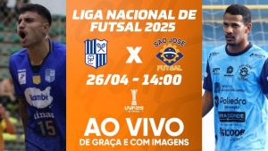 Minas Tênis x São José na imagem, à esquerda, jogador do Minas Tênis, e à direita, jogador do São José