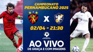 Sport x Retrô na imagem, Lucas Lima, do Sport, à esquerda, e jogador do Retrô, à direita.